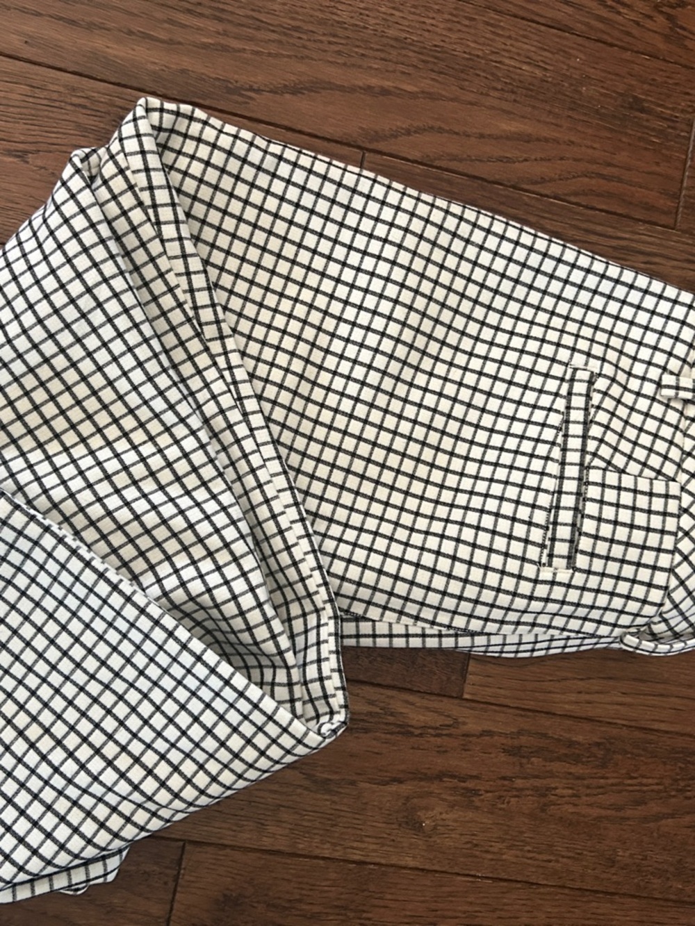 CAbi Black and White Windowpane Pants
